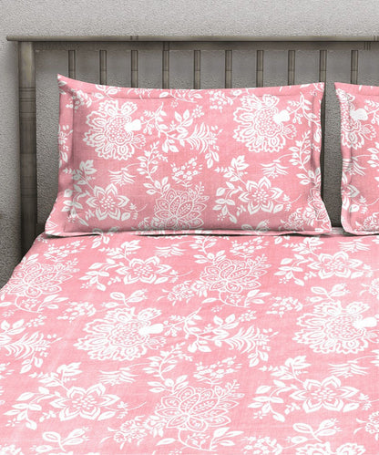 Pink floral king size bedsheet 