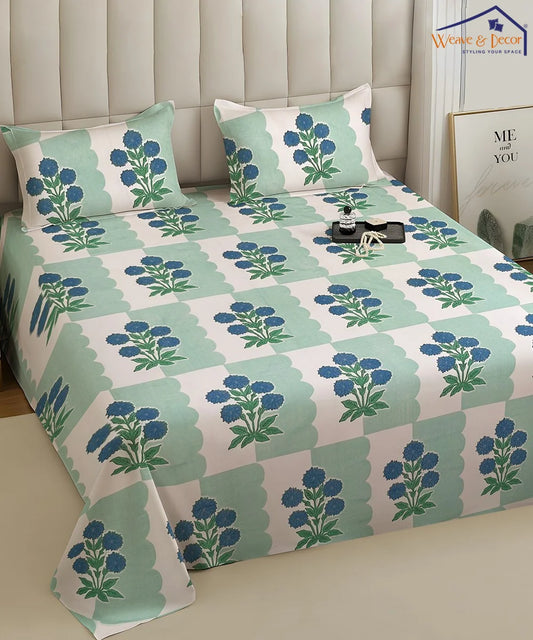 Bluebell MeadowKing Size Bedsheet With 2 Pillow Cover