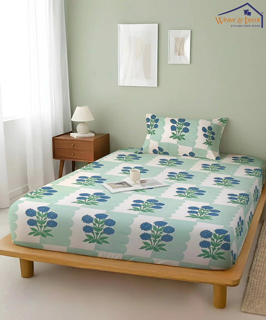Bluebell MeadowKing Size Bedsheet With 2 Pillow Cover