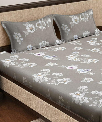 Smoky Blossom Fitted Bedsheet With Pillow Cover