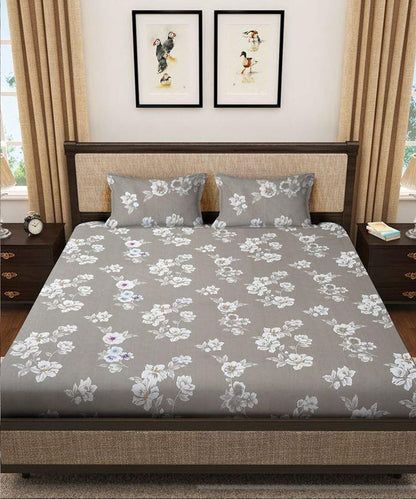 Smoky Blossom Fitted Bedsheet With Pillow Cover