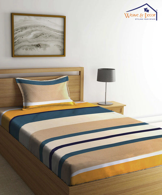 Multi Color Flat Bedsheet With Pillow Covers