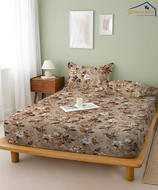 Hazel Bloom  Flat Bedsheet With Pillow Covers