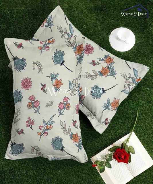 Off White Blossom Pillow Cover Set of 2