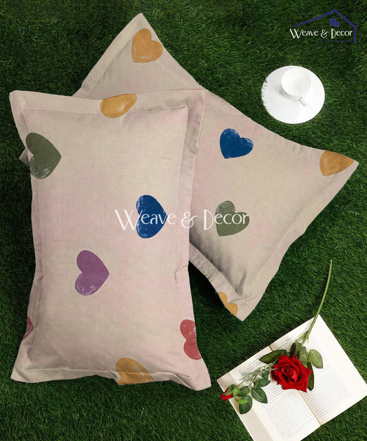 Rainbow Heartbeats Pillow Cover Set of 2