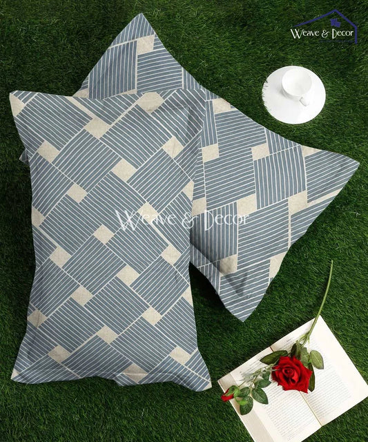 Azure Stripes Pillow Cover Set of 2