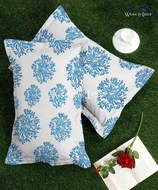 Aqua Burst Floral Pillow Cover Set of 2