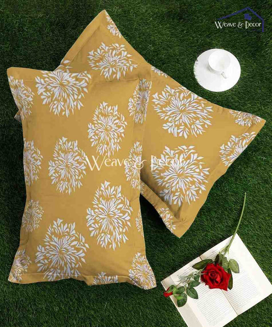 Yellow Dandelion Floral Pillow Cover Set of 2