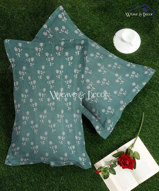 Teal Daisy Charm  Pillow Cover Set of 2