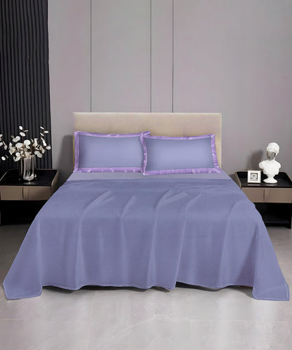 Pastel Lanvender Solid   Single Bedsheet With 1 Pillow Cover