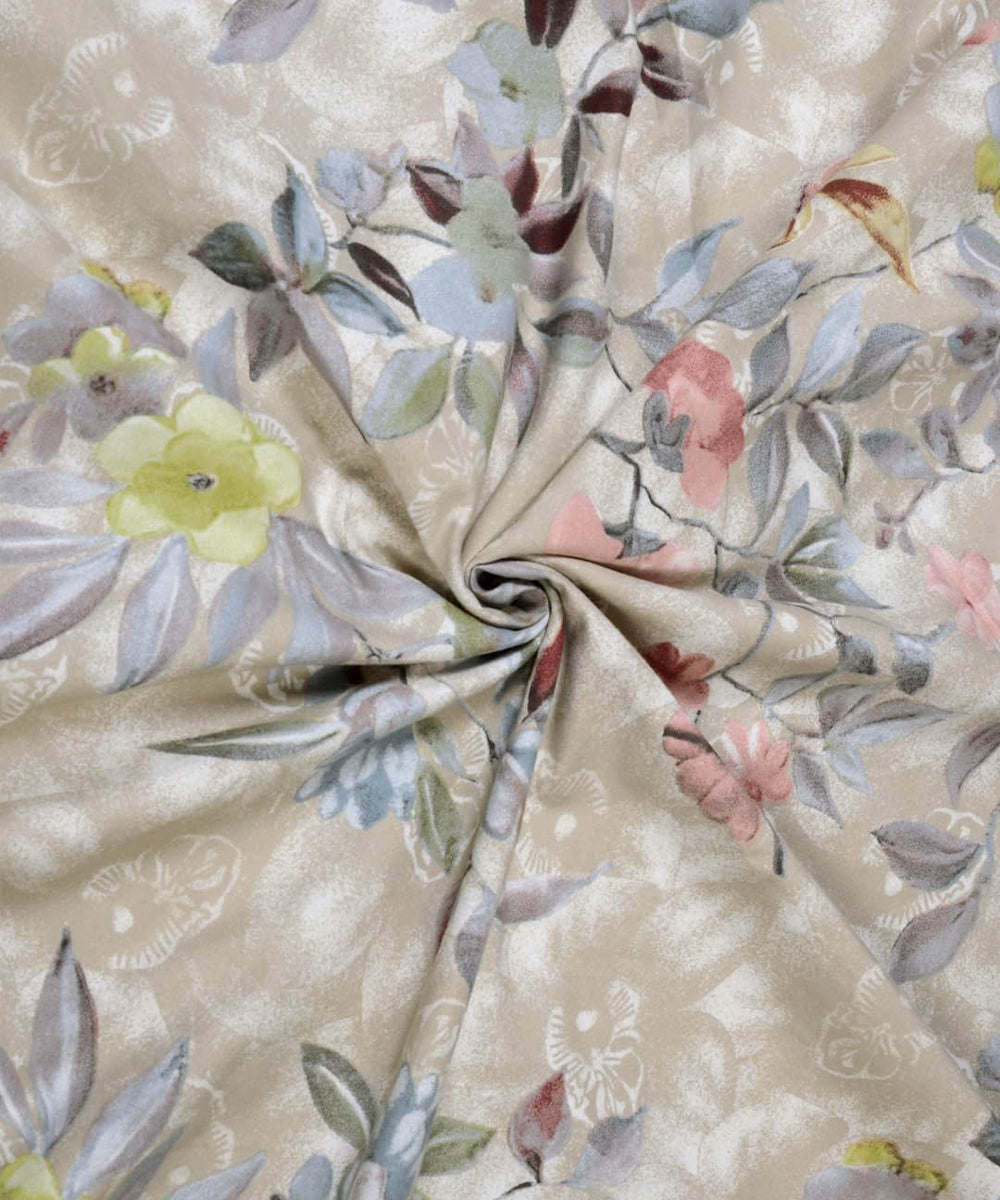 Blossom Beige Delight Fitted Bedsheet With Pillow Cover