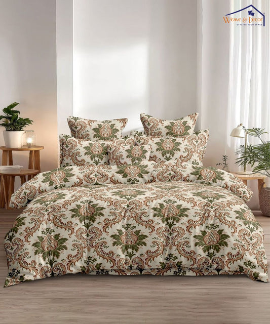 Vintage Paisley Garden King Size Bedsheet With 2 Pillow Covers