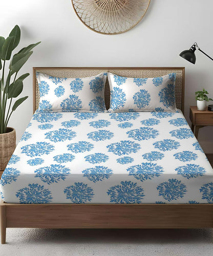 White Floral Bedsheet 