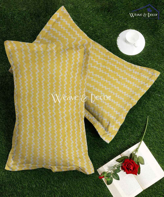 Yellow Zigzag Pillow Cover Set of 2