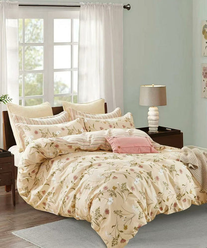 cream floral comforter 