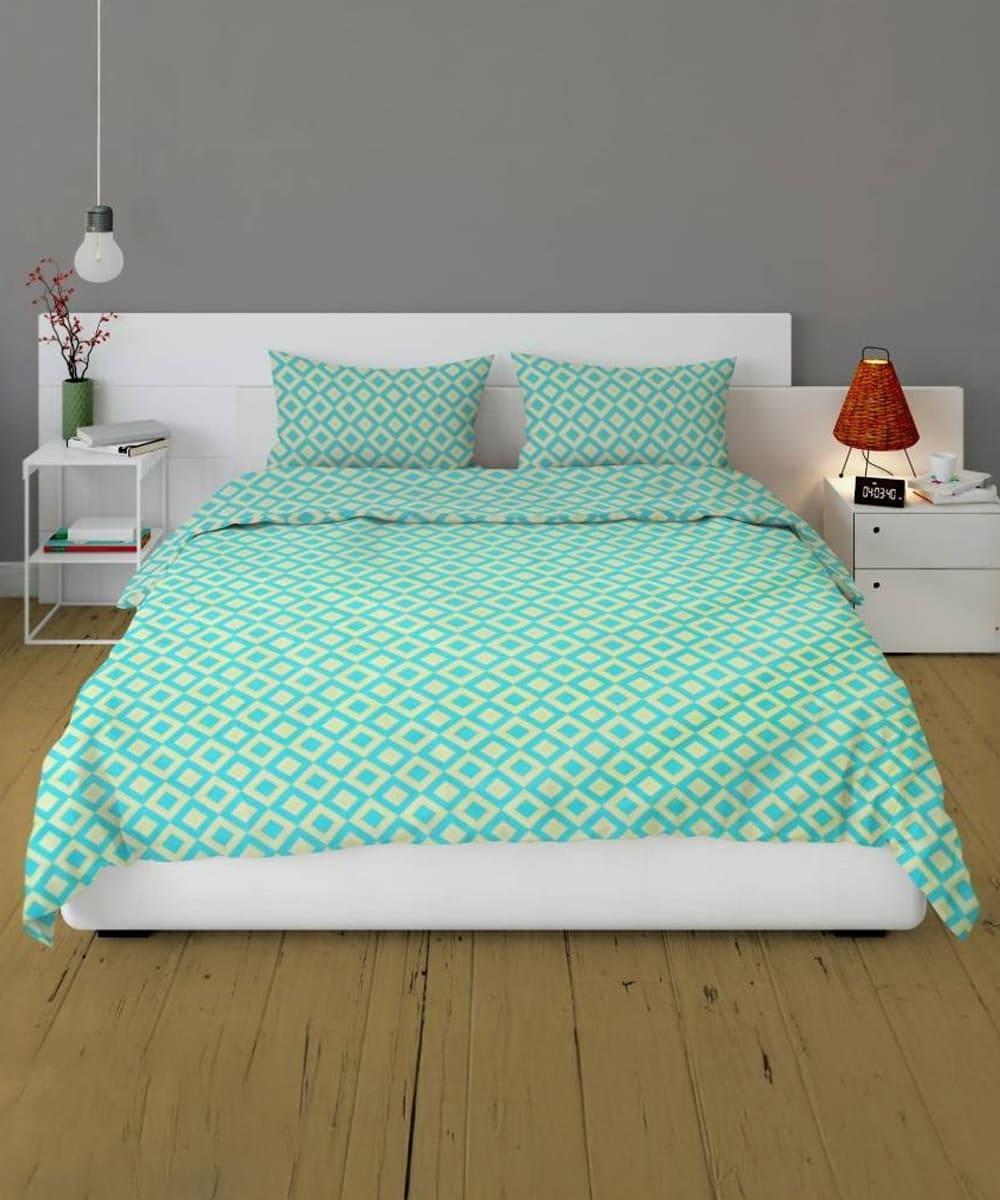 Green Geometric Bedsheets 