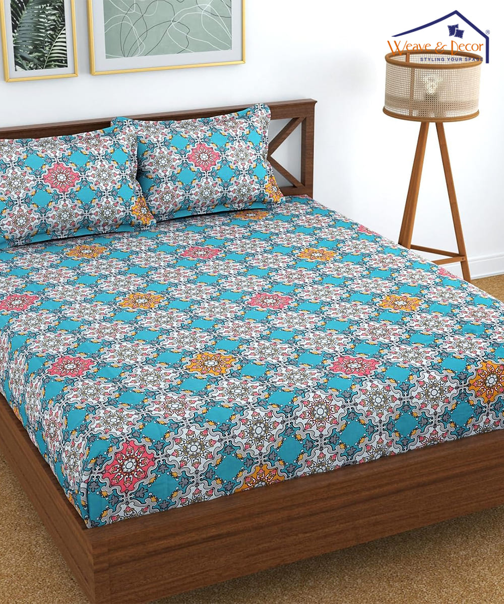 green queen fitted bedsheet 