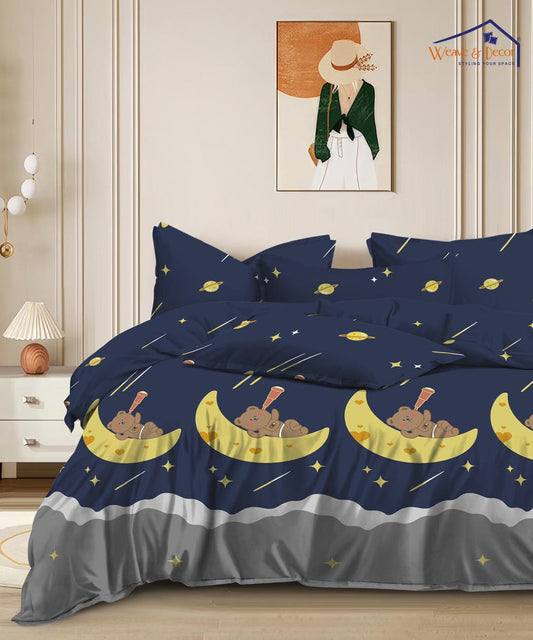 weave&décor kids Space Single Bedsheet With 1 Pillow Cover