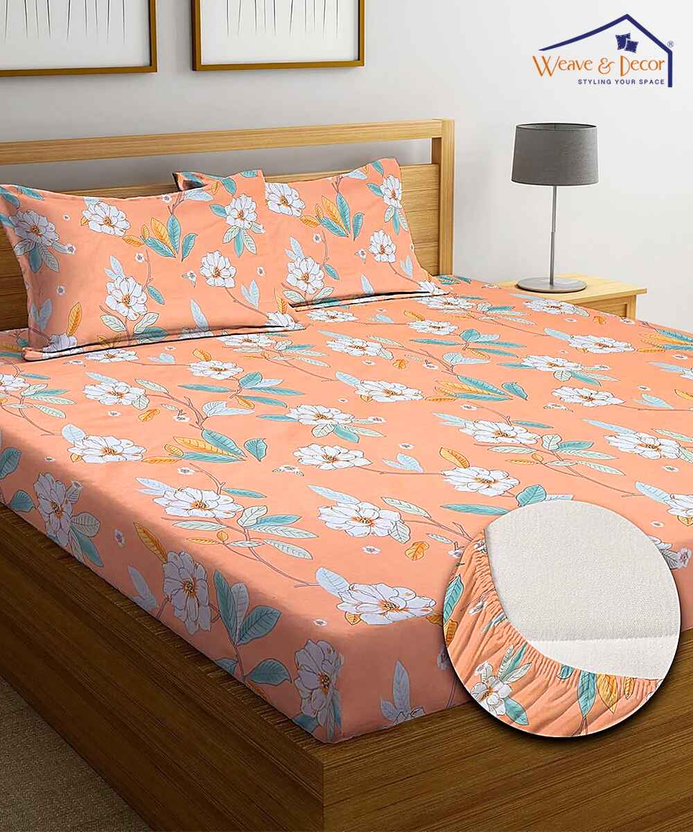 Teddy Blossom Fitted Bedsheet With Pillow Cover