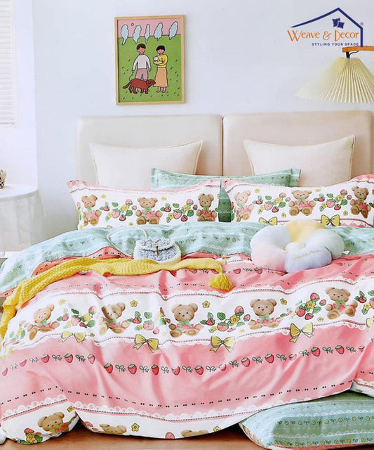 Teddy Blossom Comforter Set With Bedsheet & Pillow Cover