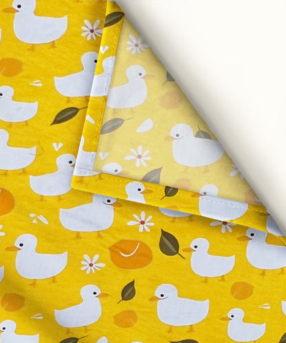 Yellow Duckie Kids Single Bedsheet With 1 Pillow Cover