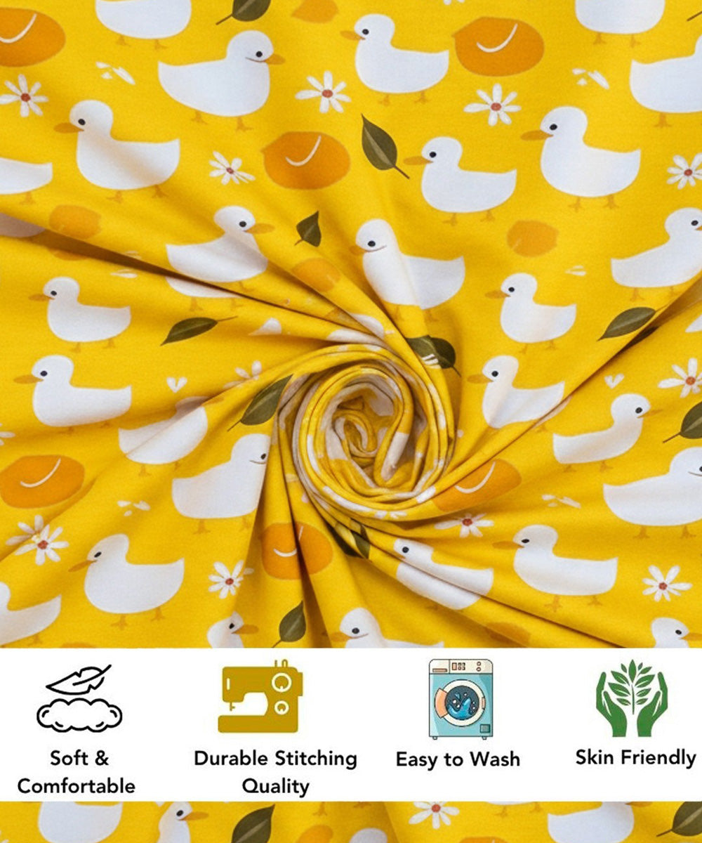Yellow Duckie Kids Single Bedsheet With 1 Pillow Cover