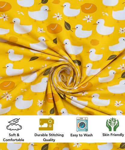 Yellow Duckie Kids Single Bedsheet With 1 Pillow Cover