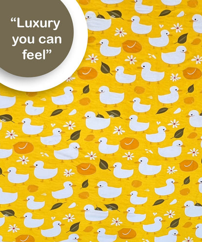Yellow Duckie Kids Single Bedsheet With 1 Pillow Cover