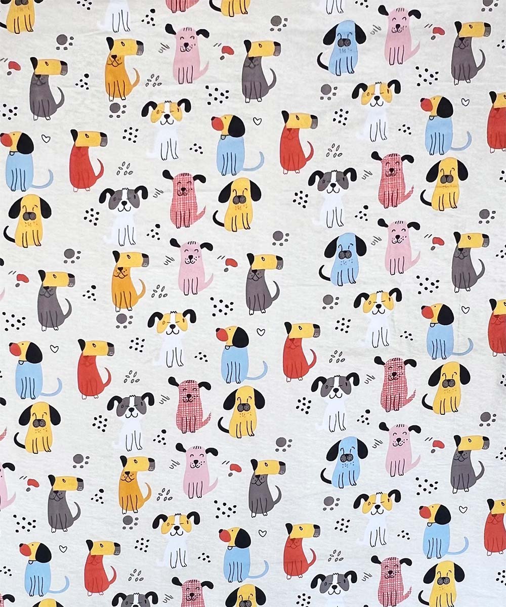 Puppy Pop Kids Flat Bedsheet With Pillow Covers