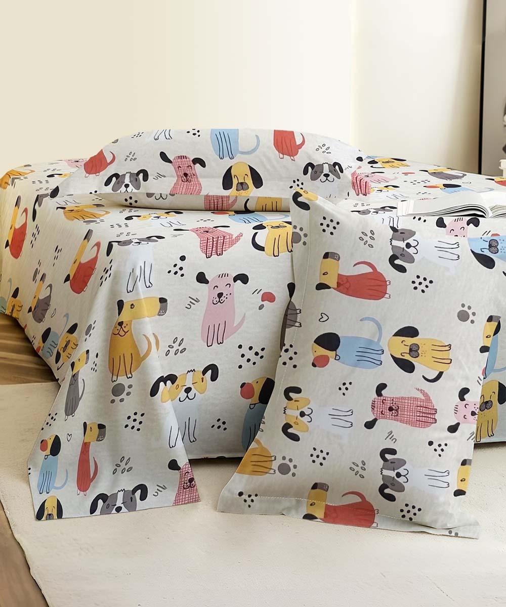 kids  dog theme bedsheet 