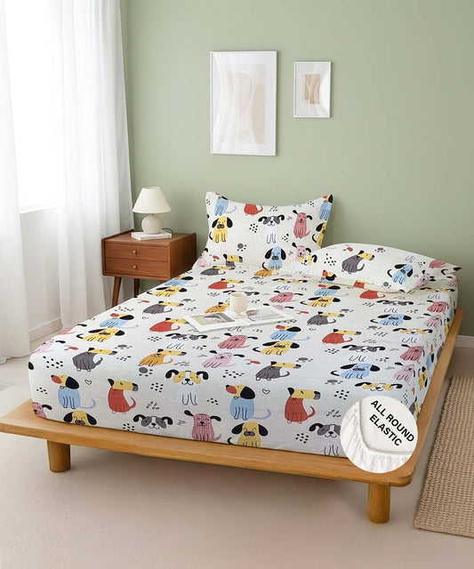 kids  dog theme bedsheet 