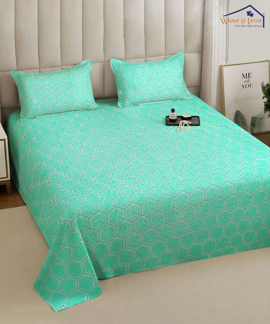 Hexa Bliss King Size Bedsheet With 2 Pillow Cover
