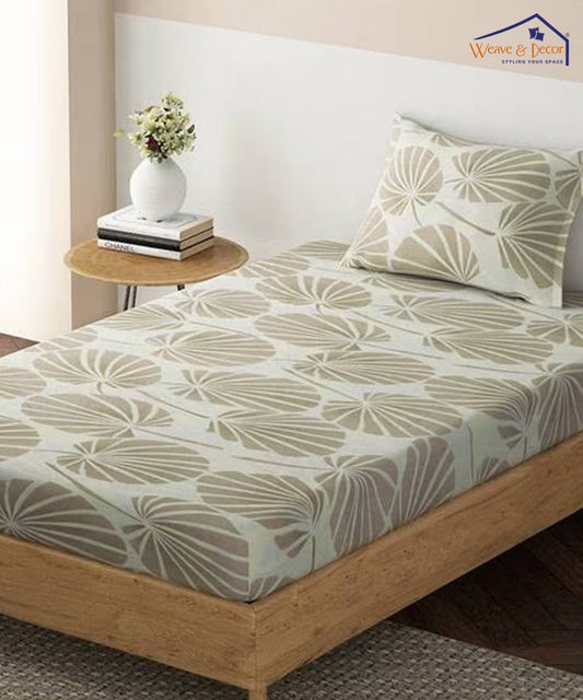 leave pattern double bedsheet 