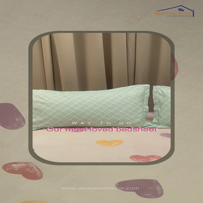 Rainbow Heartbeats Bedsheet With Pillow Covers