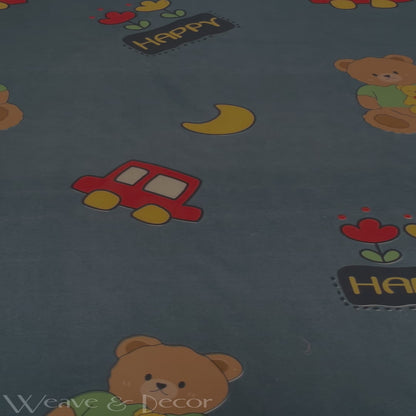 Happy Teddy Kids Bedsheet With Pillow Covers