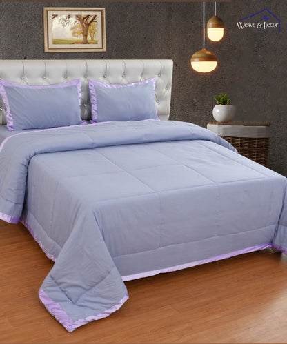 Lavender  Silky Soft Satin Comforter Set with Bedsheet & Pillow Covers