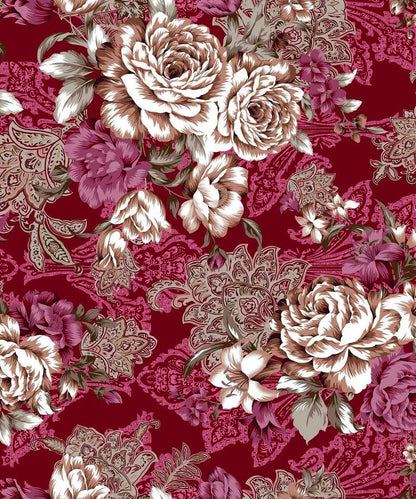 red floral king bedsheet 