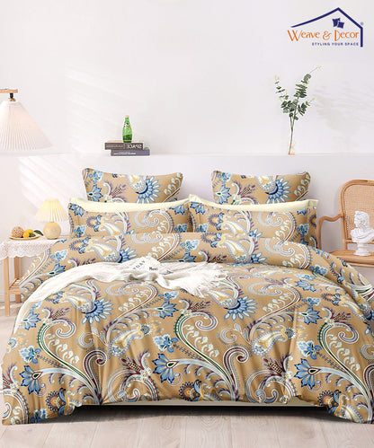 Paisley blossom Fitted Bedsheet With Pillow Cover