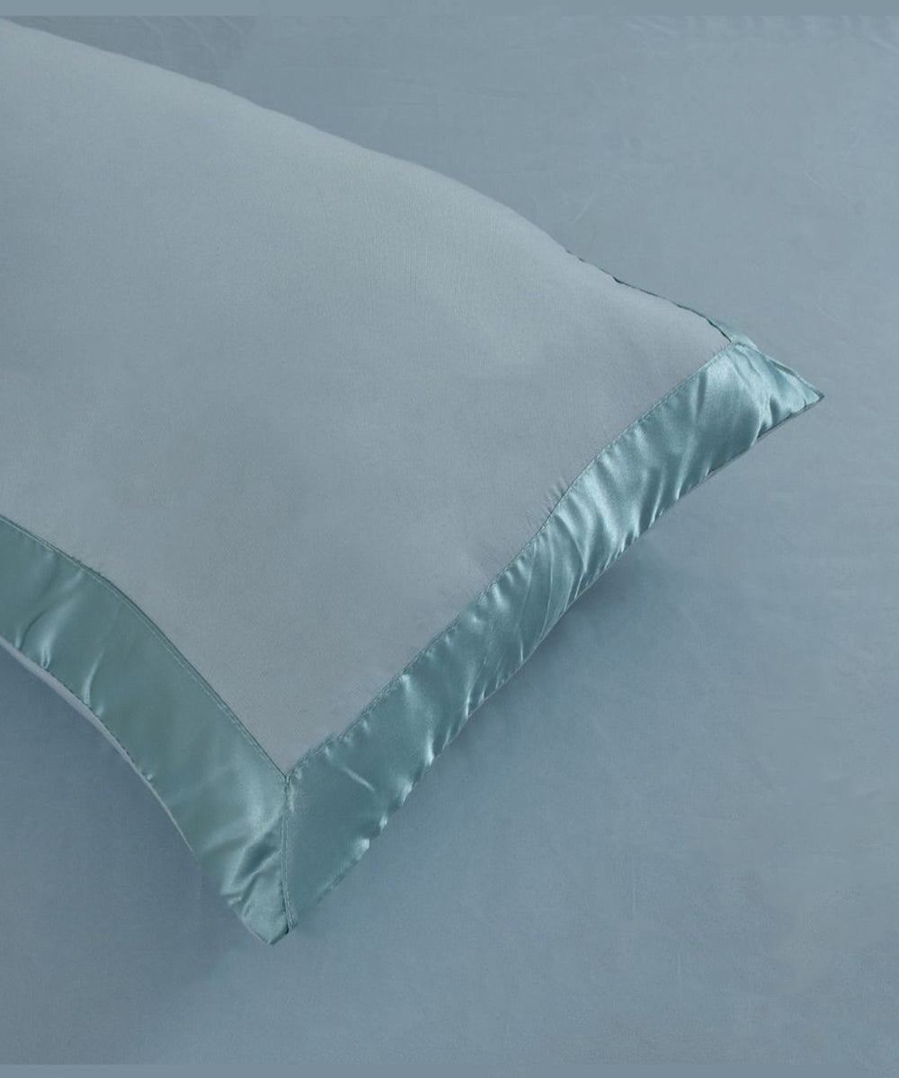 Powder Blue  Silky Soft Satin Comforter Set with Bedsheet & Pillow Covers