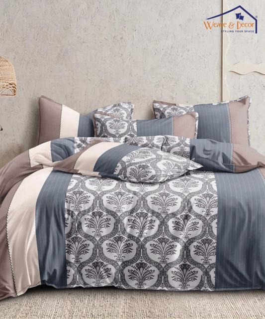 Soothing Pattern Flat Double Bedsheet With 2 Pillow Covers