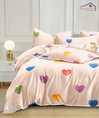 Rainbow Heartbeats , valentine romantic bedding,,valentines heart  , gifting 