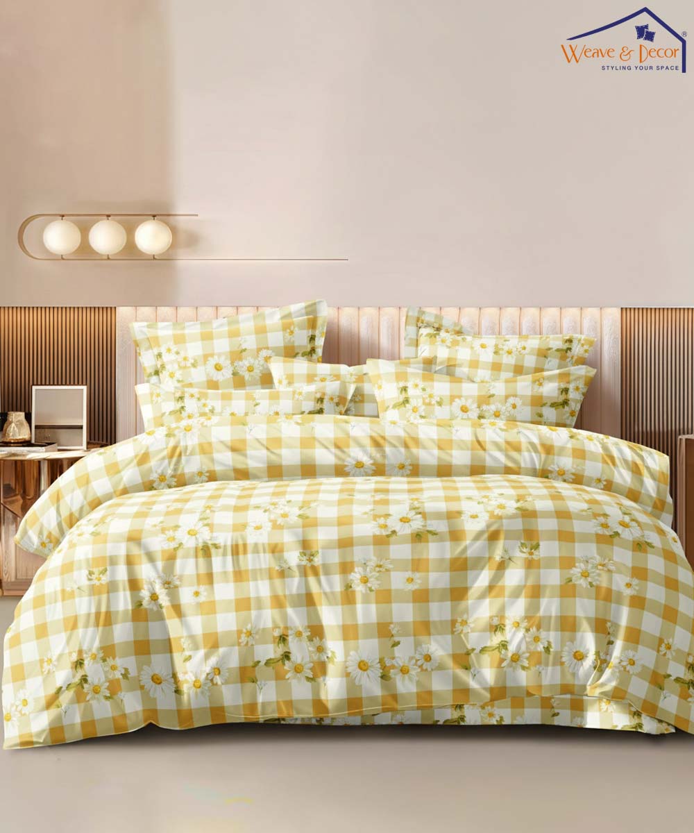 Sunshine Daisy Flat Bedsheet With Pillow Covers