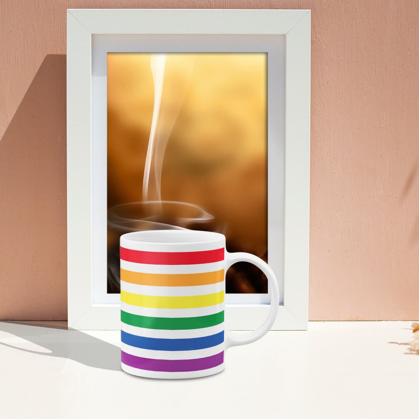 Colourful Lines Printed Ceramic Mug