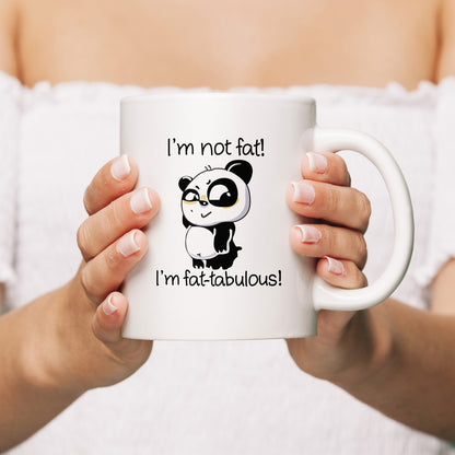 I'm Not Fat Panda Printed Ceramic Mug | White