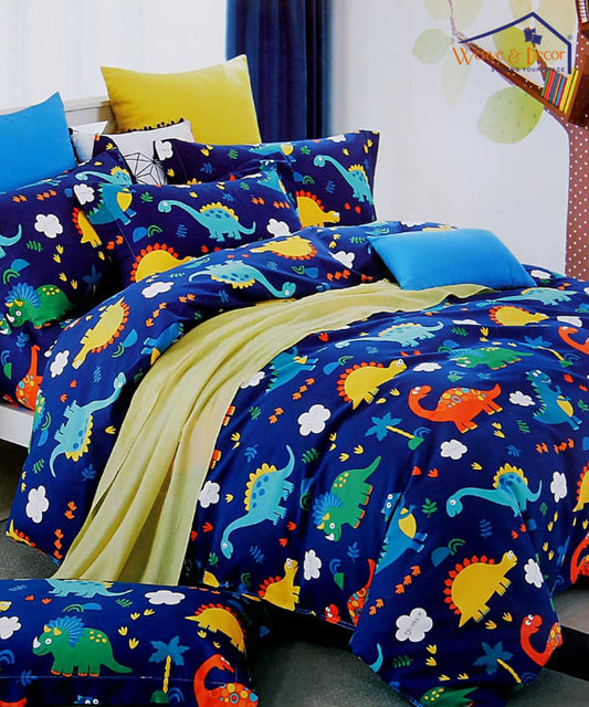 Blue Dinasaur Kids Quilt / Blanket / Razai / Duvet Cover