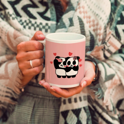 Lover Panda Printed White Ceramic Mug