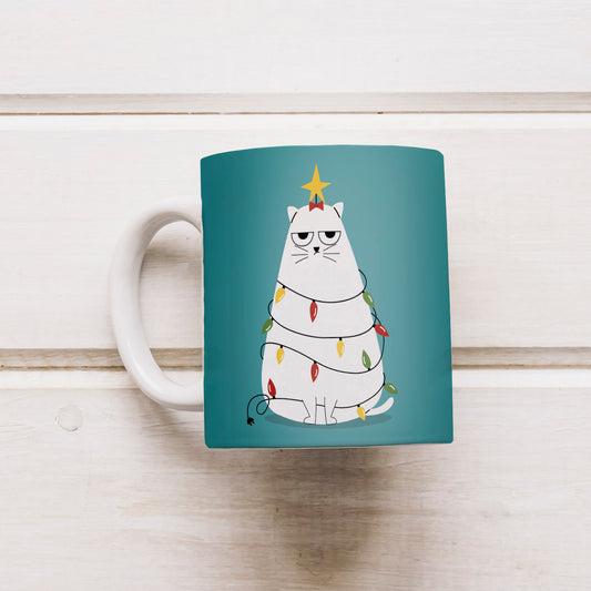 Cute Snow Cat Ceramic Coffee Mug