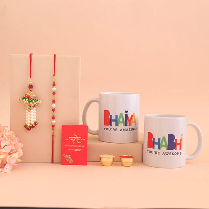 Bhaiya Bhabhi Mug Set with 2 Rakhi