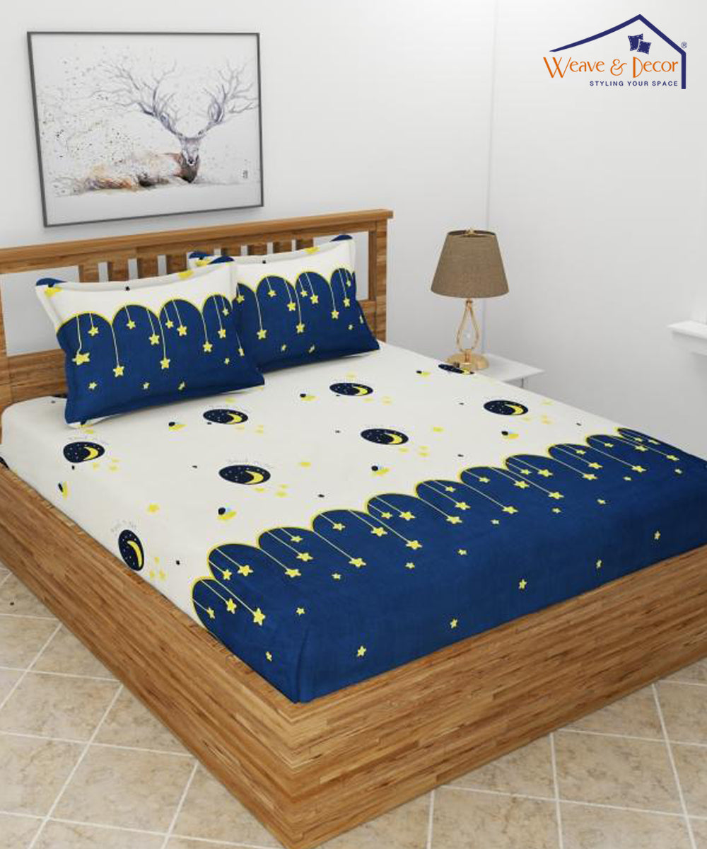 Kids Space Double Bedsheet With 2 Pillow Cover