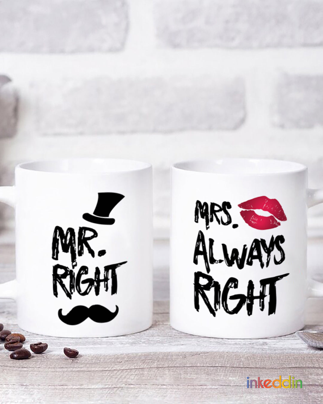 Mr Right & Mrs Always Right Coffee Mug Set of 2 for Couples